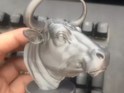 Bull head sculpture 3D print model