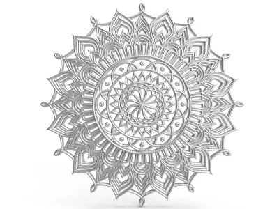Silver coloured mandala renewed  3D model