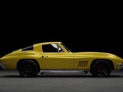 1967 Chevrolet Corvette Stingray 427 Yellow Sunfire  3D model