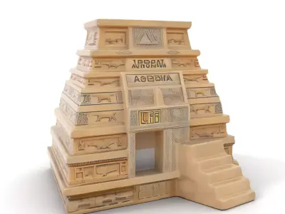 Mayan Pyramid Stone model pack Low-poly 3D model