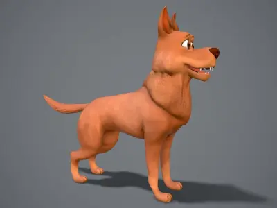 Cartoon Shepard Low-poly 3D model