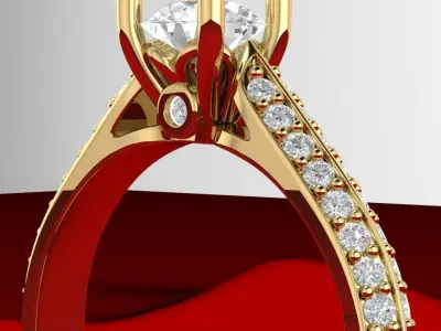 Slim Female Engagement Ring 3D print model