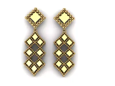 INDIAN STYLE LUXURY GOLD EARRING 3D PRINTABLE MODEL 3D print model