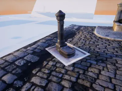 3D-Scanned Fountain Pack Low-poly 3D model