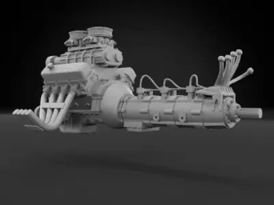 Big Block V8 Drag Motor 3D print model