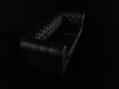 Sofa leather Low-poly 3D model
