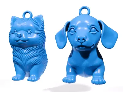 Dog pendants 2 3D print model