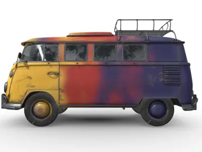 volkswagen-old-van volkswagen bus 3D model