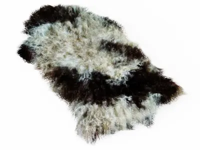 Bedside Sheepskin Rug 05 3D model