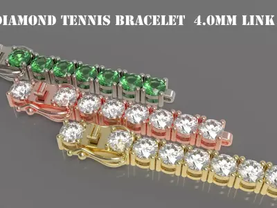 Diamond Tennis Bracelet Link TB40 3D print model