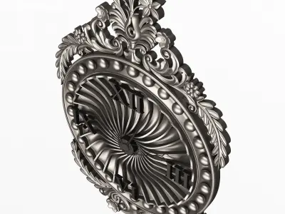 Classic Wall Clock 011 Chrome Low-poly 3D model