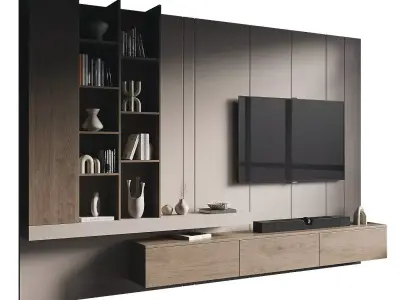 Tv wall 195 3D model