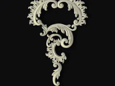 Central decor ornament for furniture 3D model 956