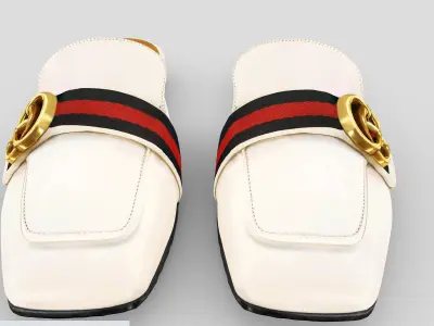 Gucci woman luxury fashion leather slippper 3D model