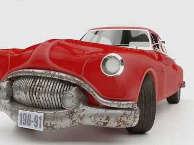 Car Buick rigged Model subdivision ready redshift 3D model
