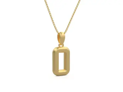 Model 1167 Number 0 Necklace Curved 3D print model