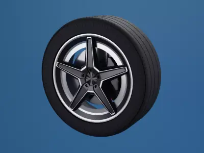 Tyre wheel rim for any cars 3D model