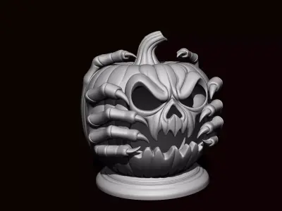 Witch Skull Pumpkin Lamp 3D print model