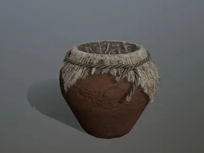 old vase set Low-poly 3D model