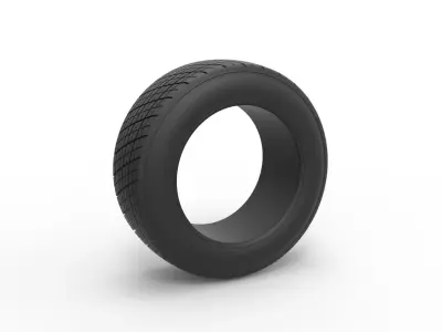 Dirt Sprint racing front tire 7 Scale 1 to 25 3D print model