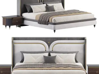 Akron Luxury Bed by Evgor 3D model