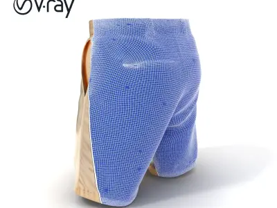 Casual Beige Shorts Model Pack  Versatile Urban Outfit Low-poly 3D model