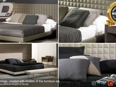 Mega Bed Set vol2 3D Model Pack