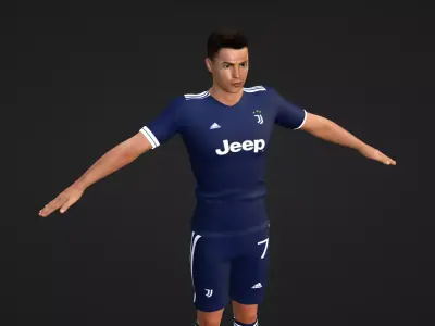Cristiano Ronaldo - Juventus Low-poly 3D model