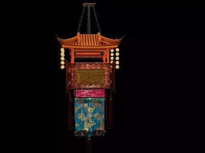 Chinese house palace lantern  Low-poly 3D model