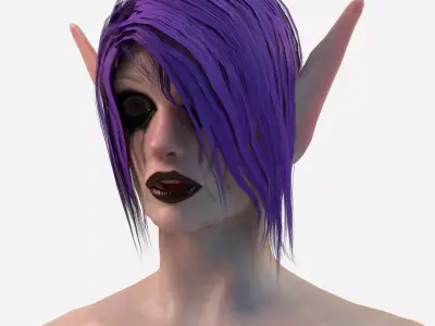 Elf Female Body Set Low-poly 3D model