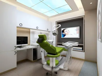 Hospital Reception Corridor Lobby Design - Dental Clinic Low-poly 3D model