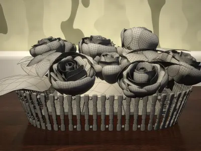 Sweet looking Flower Basket 3D model