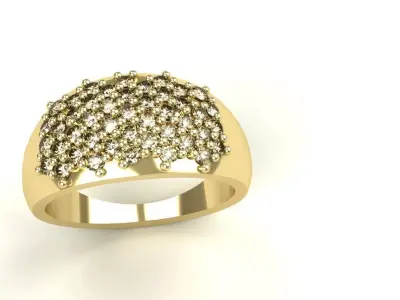 Diamond Band Ring Size 13 Gold Silver Platinum Jewelry 3D print model