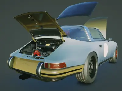 Porsche 911 Backdate Targa Low-poly 3D model