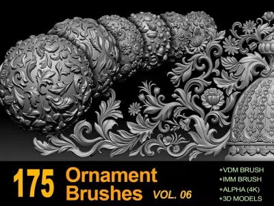 175 Ornament Brushes 4K Alphas and 3D Models- VOL 06 3D model