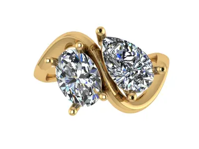 Toi Et Moi Ring 3D print model