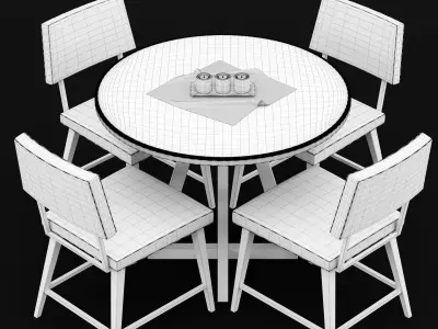 Table and chair 3D model