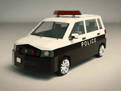 Low Poly Police Van 05 Low-poly 3D model