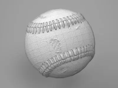Game Ready Worn Baseball Ball Free low-poly 3D model