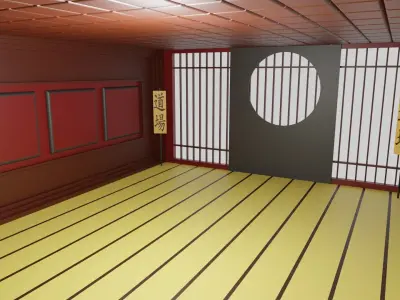 Kung-Fu Hall Low-poly 3D model