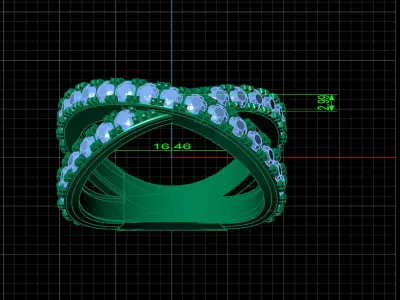 STL 3DM Print Ready Women Diamond Ring Lightweight Printable  3D print model 31