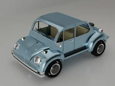 Volkswagen Escarabajo low poly Low-poly 3D model