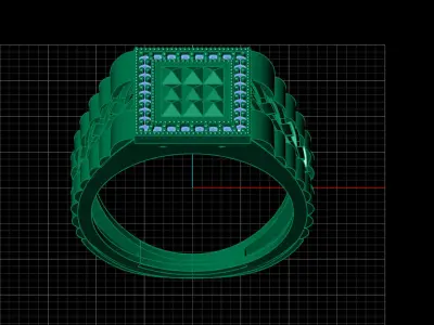 Print Ready STL 3DM  Gents Rings Diamond Men Ring  3D print model 34