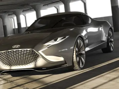 Hyundai HND-9 and garage 3D model