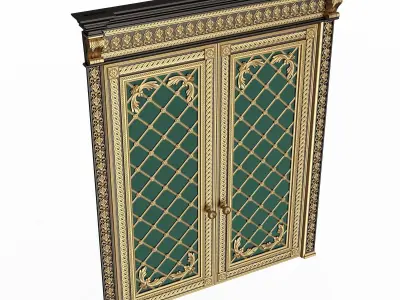 Carved Door Classic 01301 Black Low-poly 3D model