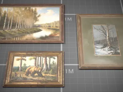 Used Soviet Painting Low-poly 3D model