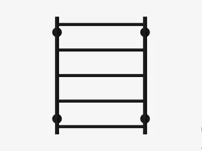 Towel Rail - Ladder - Luxury - Round - 550 - Round Plate Low-poly 3D model