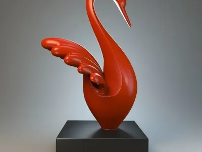 Sculpture Silver Swan 3D model