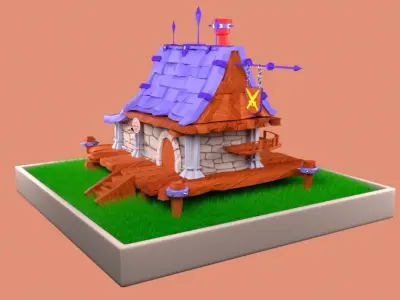 Enviroment Cartoon Low-poly 3D model