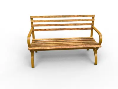 Street Bench Pack 3 Low-poly 3D model